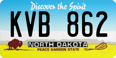 ND license plate KVB862