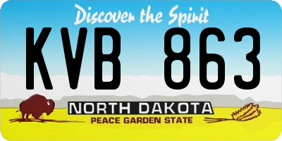 ND license plate KVB863