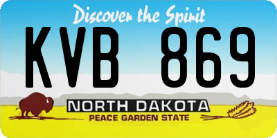 ND license plate KVB869