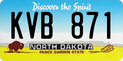 ND license plate KVB871