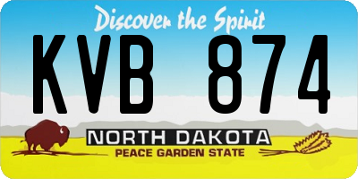 ND license plate KVB874