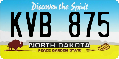ND license plate KVB875