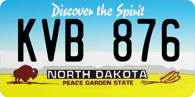 ND license plate KVB876