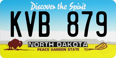 ND license plate KVB879