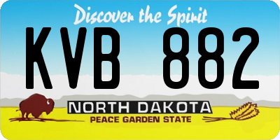 ND license plate KVB882