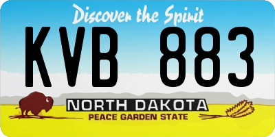 ND license plate KVB883