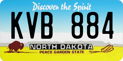 ND license plate KVB884