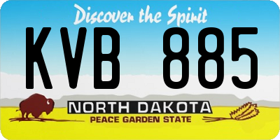 ND license plate KVB885