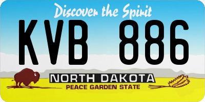 ND license plate KVB886