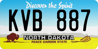 ND license plate KVB887
