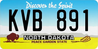ND license plate KVB891