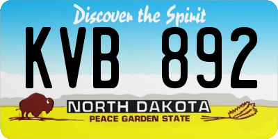 ND license plate KVB892
