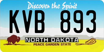 ND license plate KVB893