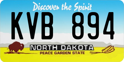 ND license plate KVB894