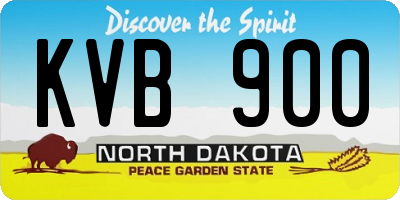 ND license plate KVB900