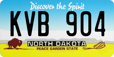 ND license plate KVB904