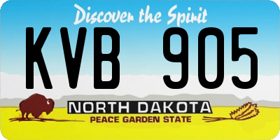 ND license plate KVB905