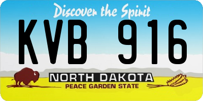 ND license plate KVB916