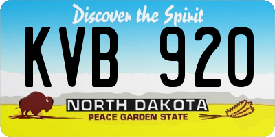ND license plate KVB920