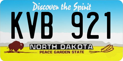 ND license plate KVB921