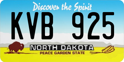 ND license plate KVB925