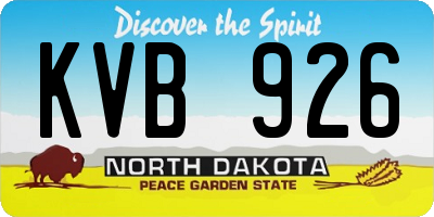 ND license plate KVB926