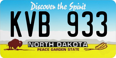 ND license plate KVB933