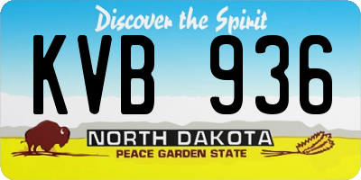ND license plate KVB936