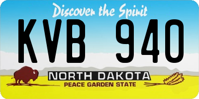 ND license plate KVB940