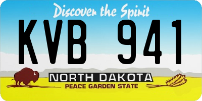ND license plate KVB941
