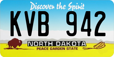 ND license plate KVB942