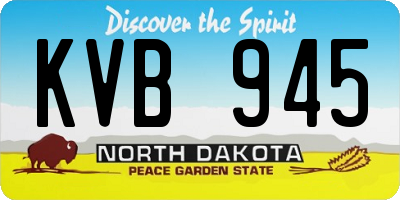 ND license plate KVB945