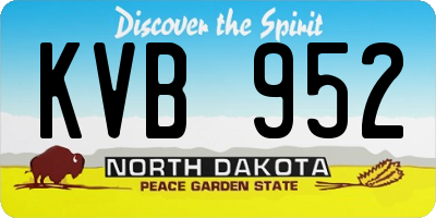 ND license plate KVB952