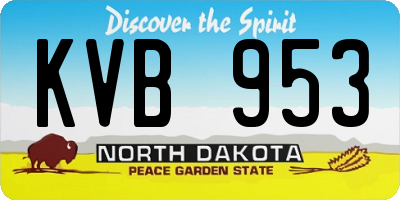 ND license plate KVB953