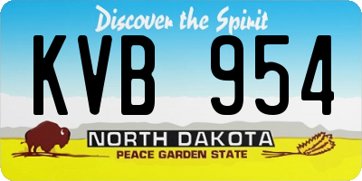 ND license plate KVB954