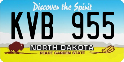 ND license plate KVB955