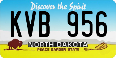 ND license plate KVB956