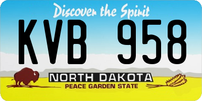 ND license plate KVB958