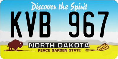 ND license plate KVB967