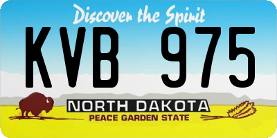 ND license plate KVB975