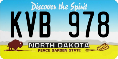 ND license plate KVB978