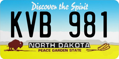 ND license plate KVB981