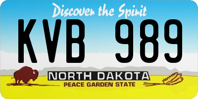 ND license plate KVB989