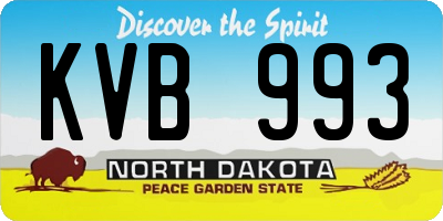 ND license plate KVB993