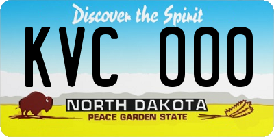 ND license plate KVC000