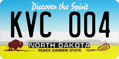 ND license plate KVC004