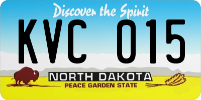 ND license plate KVC015