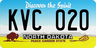 ND license plate KVC020
