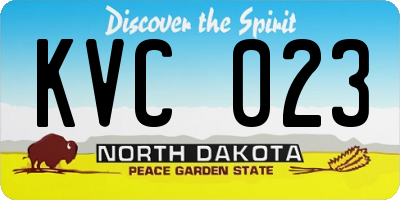 ND license plate KVC023