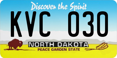 ND license plate KVC030